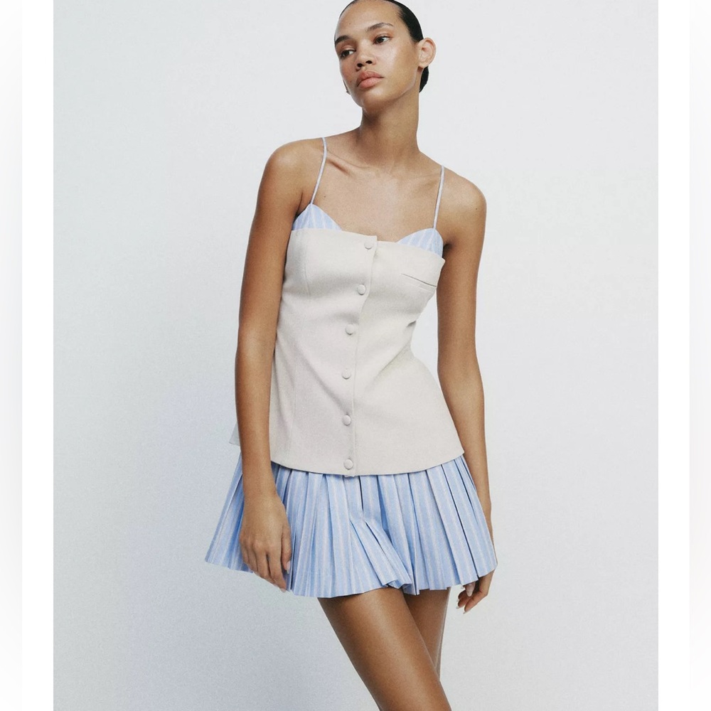 ZARA COMBINATION SHORT POPLIN DRESS - Picture 7 of 12
